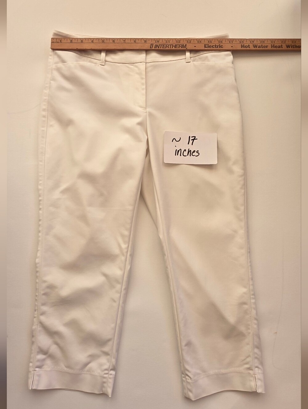 WHBM Size 10 Perfectform Straight Crop Cream Pant - Picture 14 of 15